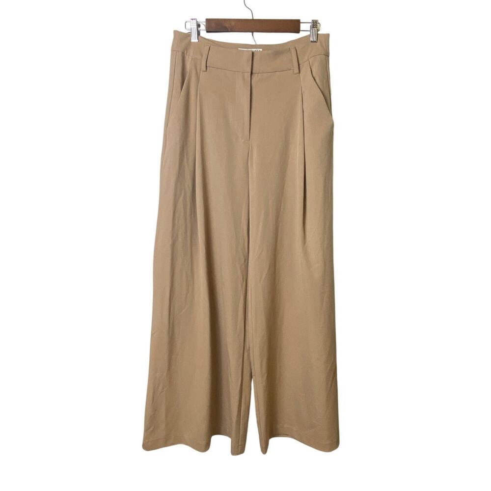 Signature 8 Women's High Rise Wide Leg Dark Khaki Dress Pants Size Medium NWT